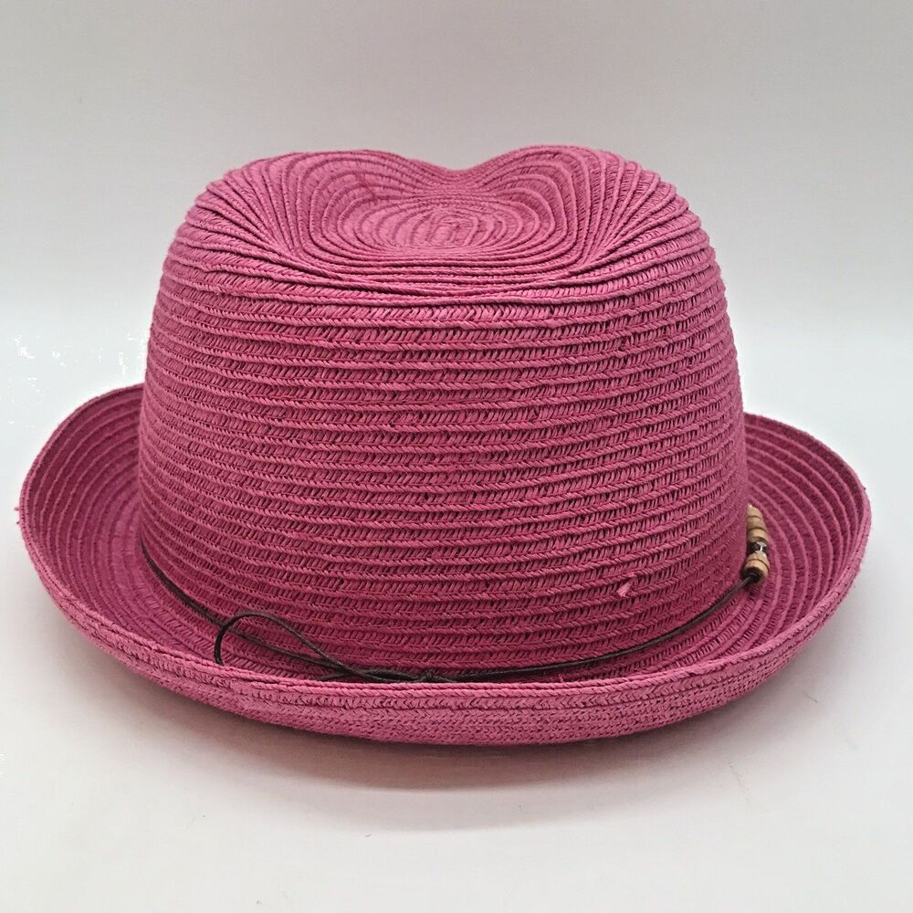Panama Jack Short Brim Straw Fedora Women's OSFM Band Trilby Cuban Summer Beach - Picture 7 of 10